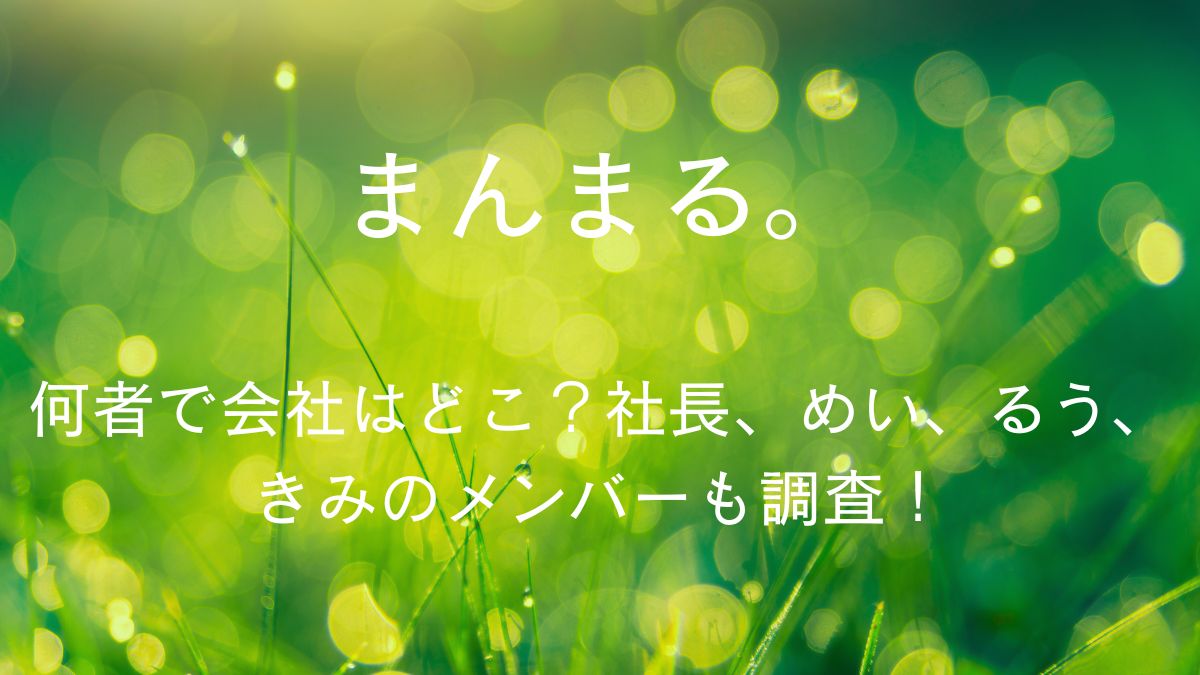 まんまる。は何者で会社はどこ?社長、めい、るう、きみのメンバーも調査! | 今日もいい日